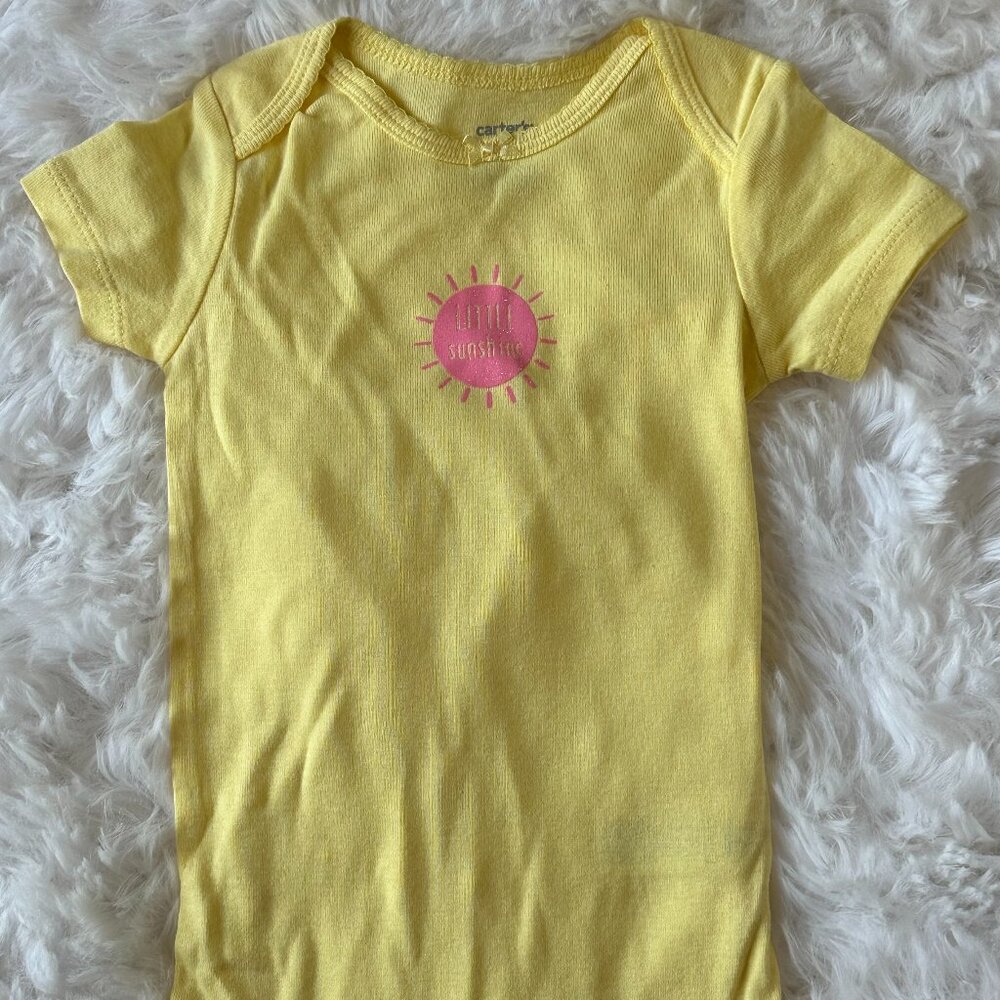 NEW CARTERS BABY LITTLE SUNSHINE YELLOW BODYSUIT SZ 12 M